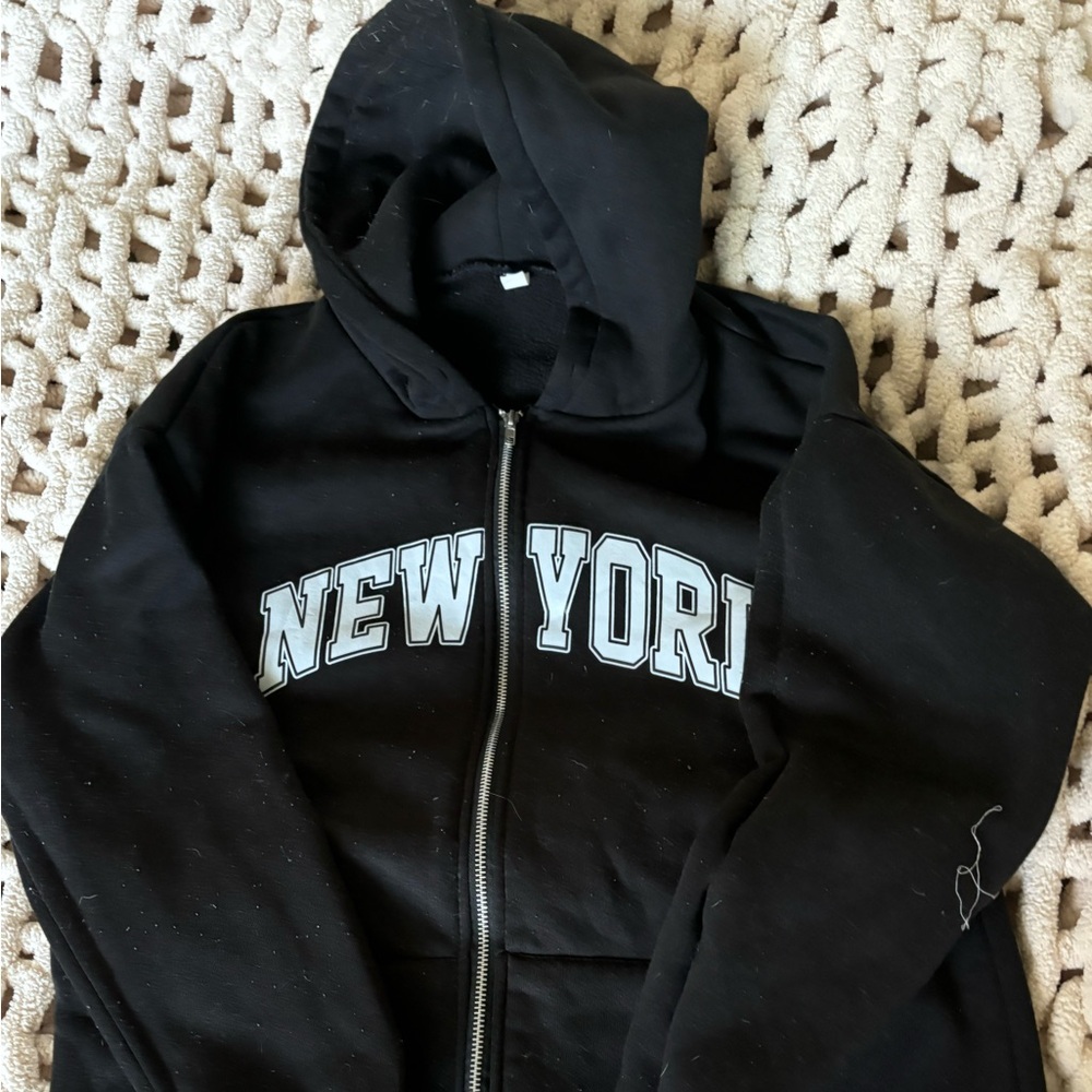 New York black zip up